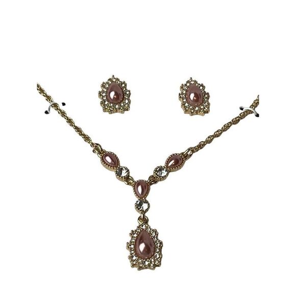CHARTER CLUB Gold-Tone Crystal, Stone & Imitation Pearl Teardrop Pendant Necklac - Picture 4 of 7